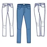 straight-leg blue jeans image